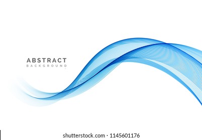Abstract vector background, blue waved lines for brochure, website, flyer design. illustration eps10