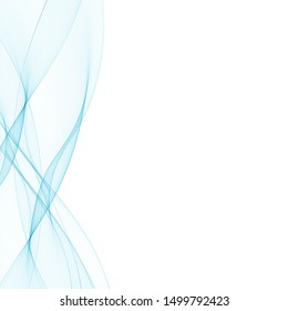 Abstract vector background, blue waved lines for brochure, website, flyer design. Fresh wave