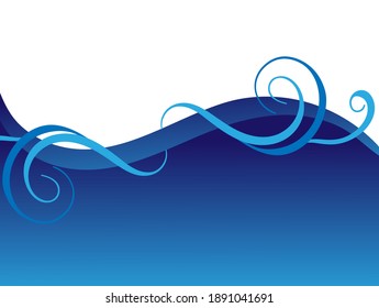 Abstract vector background, blue waved lines for brochure, website, flyer design. Transparent water wave. Science or technology design.
