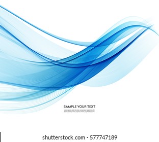 Abstract vector background, blue waved lines for brochure, website, flyer design. Transparent wave