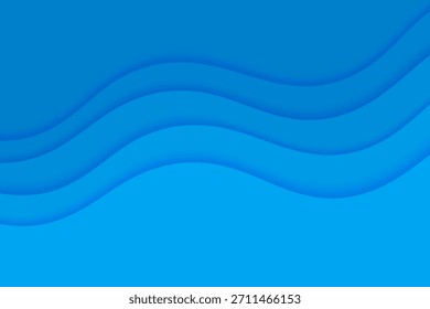 Abstract vector background with blue waves water. Ocean waves illustration.