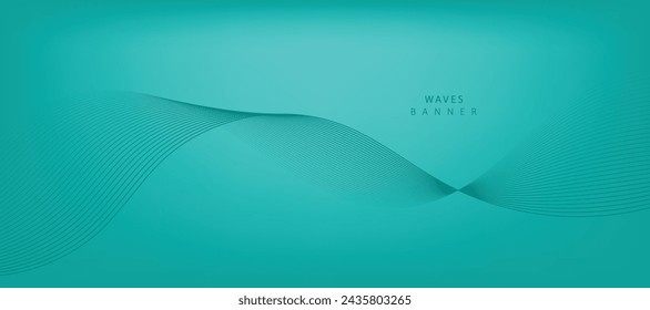 Abstract vector background with blue wavy lines. Blue wave background. Blue lines vector illustration. Curved wave. Abstract wave element for design.