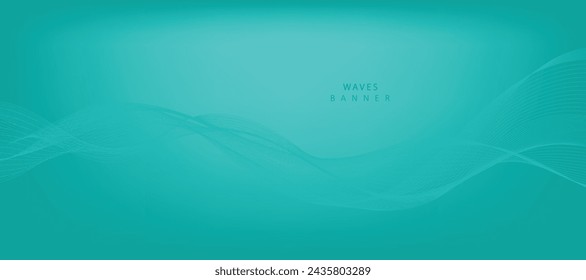 Abstract vector background with blue wavy lines. Blue wave background. Blue lines vector illustration. Curved wave. Abstract wave element for design.