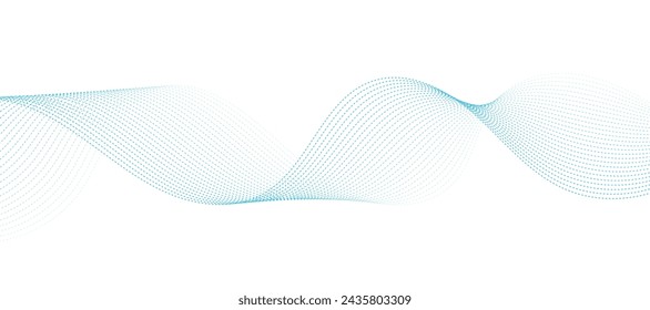 Abstract vector background with blue wavy lines. Blue wave background. Blue lines vector illustration. Curved wave. Abstract wave element for design.