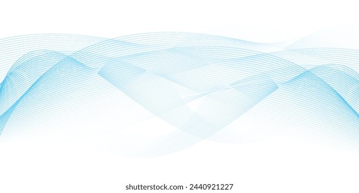 Abstract vector background with blue wavy lines. Blue wave background. Blue lines vector illustration. eps10