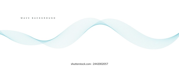 Abstract vector background with blue wavy lines. Blue wave background. Blue lines vector illustration. Curved wave. Abstract wave element for design.
