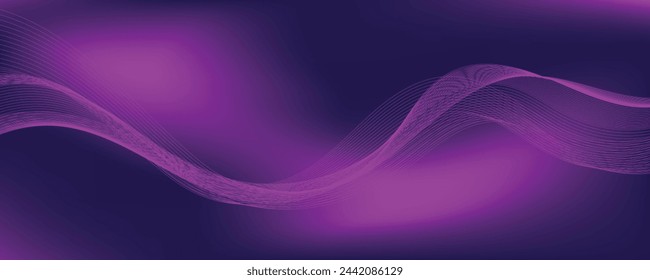 Abstract vector background with blue wavy lines. Blue wave background. Blue lines vector illustration. Curved wave. Abstract wave element for design.
