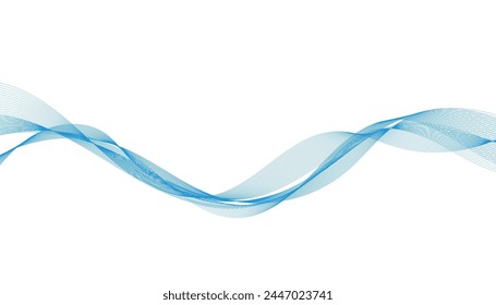 Abstract vector background with blue wavy lines
