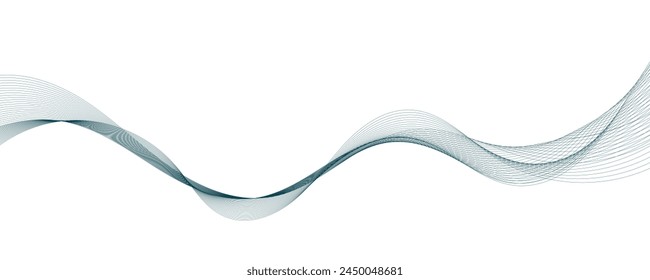 Abstract vector background with blue wavy lines. Blue wave background. Blue lines vector illustration. Curved wave. Abstract wave element for design.
