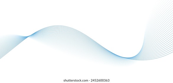 Fondo de Vector Abstractas con líneas onduladas azules. Fondo de onda azul. Ilustración vectorial de líneas azules. Onda curva. Elemento de onda Abstractas para el diseño.
