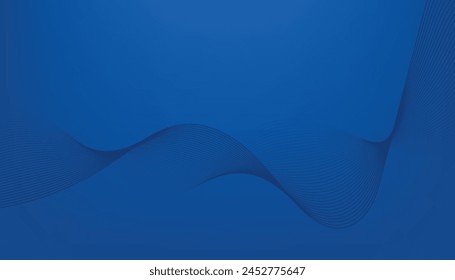 Abstract vector background with blue wavy lines. Blue wave background. Blue lines vector illustration. Curved wave. Abstract wave element for design.
