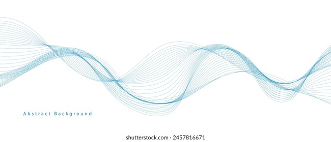 Abstract vector background with blue wavy lines. EPS10
