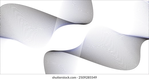 Fondo de Vector Abstractas con líneas onduladas azules. Fondo azul de la onda. Ilustración vectorial de líneas azules