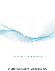 Abstract vector background with blue wavy lines. Blue wave background. Blue lines vector illustration. Curved wave. Abstract wave element for design.