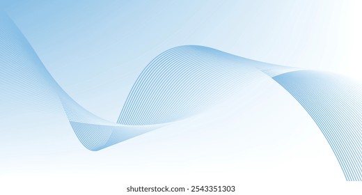 Abstract vector background with blue wavy lines. EPS10