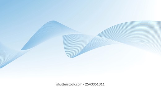 Abstract vector background with blue wavy lines. EPS10