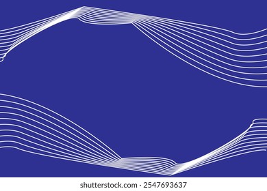 Abstract vector background with blue wavy lines. Blue wave background. Blue lines vector illustration. Curved wave. Abstract wave element