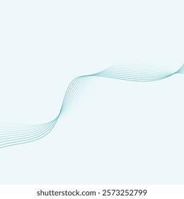 Abstract vector background with blue wavy lines. Blue wave background. Blue lines vector illustration. Curved wave. Abstract wave element for design.
