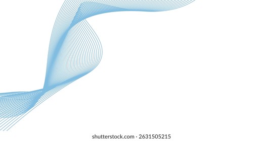 Abstract vector background with blue wavy lines. Blue wave background. Blue lines vector illustration. Curved wave. Abstract wave element good simple art