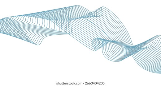 Abstract vector background with blue wavy lines. EPS10
