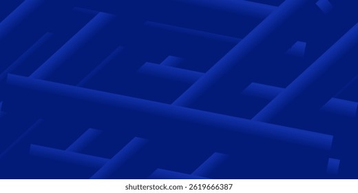 Abstract vector background, blue-on-blue. A pattern of interconnected 3-D bars creates a modern design for various digital projects.