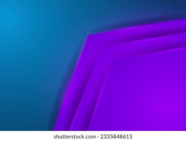 Abstract vector background in blue-violet color from geometric shapes with shadows and highlights