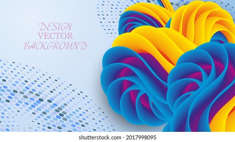 Abstract vector background blue-yellow wave, design element