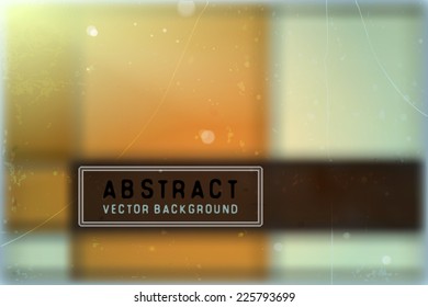 Abstract vector background with blurred block pattern in autumn colors and grunge texture