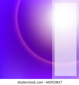 Abstract vector background with blurred lights and white space for text. Bright blue and purple colors. Design element for booklet, flyer, advertising, brochure, banner