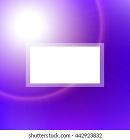 Abstract vector background with blurred lights and white space for text. Bright blue and purple colors. Design element for booklet, flyer, advertising, brochure, banner