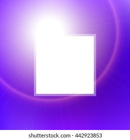 Abstract vector background with blurred lights and white space for text. Bright blue and purple colors. Design element for booklet, flyer, advertising, brochure, banner