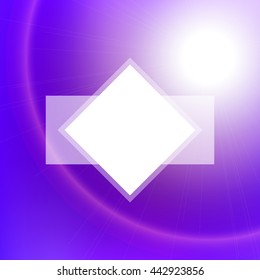 Abstract vector background with blurred lights and white space for text. Bright blue and purple colors. Design element for booklet, flyer, advertising, brochure, banner