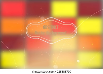 Abstract vector background with blurred multicolored block pattern and grunge texture