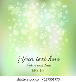 Abstract vector background. Bokeh effect and stars. Place for your text.
