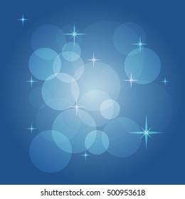 Abstract vector background with bokeh, light flares, stars and other elements. Color illustration for creating printed materials and web design. Blurry bubble light wallpaper.