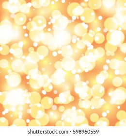 Abstract vector background with Bokeh lights-orange