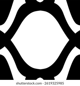 Abstract vector background with bold, smooth, organic black curves forming a symmetrical diamond like frame on a clean white backdrop, featuring a minimalist and modern style.