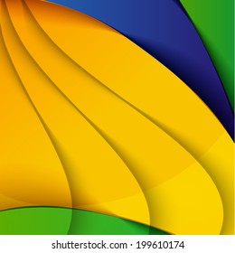 abstract vector background in brazil colors, design template