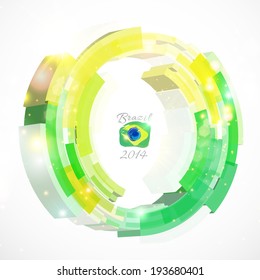 Abstract vector background. Brazil flag colors. Football theme.