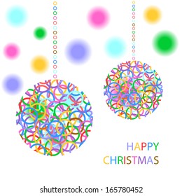 abstract vector background with bright circles balls