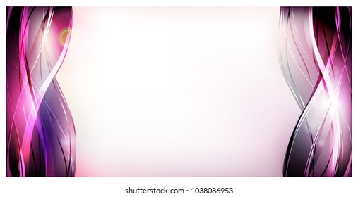 Abstract vector background. Bright curved waves for advertising. Glowing lines.