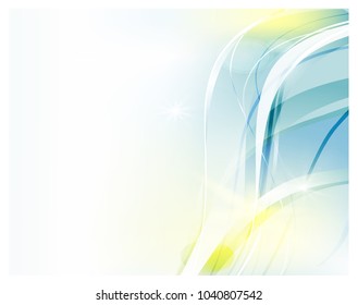 Abstract vector background. Bright curved waves for advertising. Glowing lines.