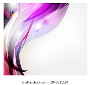 Abstract vector background. Bright curved waves for advertising. Glowing lines.