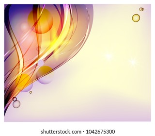 Abstract vector background. Bright curved waves for advertising. Glowing lines.