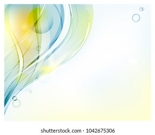 Abstract vector background. Bright curved waves for advertising. Glowing lines.