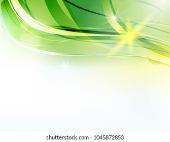 Abstract vector background. Bright curved waves for advertising. Glowing lines