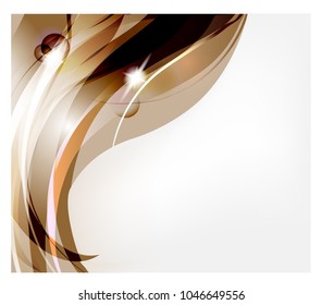 Abstract vector background. Bright curved waves for advertising. Glowing lines.