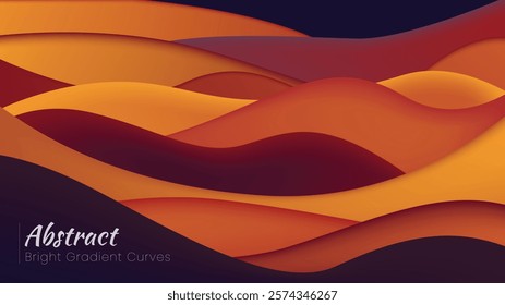 Abstract Vector Background with Bright Gradient Wave Design