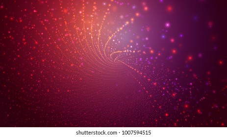 abstract vector background, bright infinite tunnel of glowing segments.