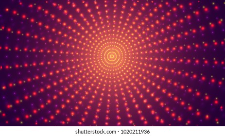abstract vector background, bright infinite tunnel of glowing segments.